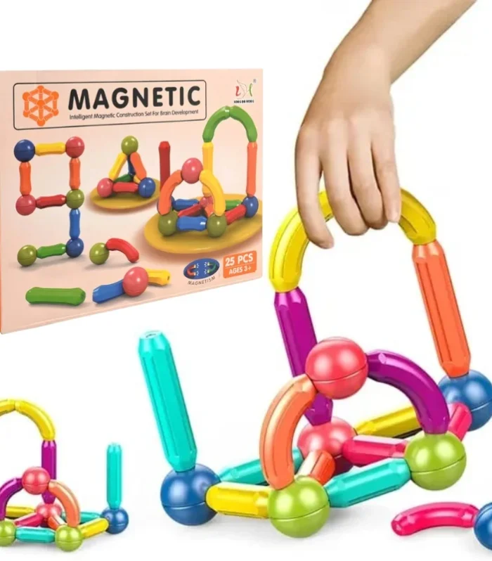 25 Pcs Magnetic Building Blocks Set | STEM Educational Rods & Balls Toy for Kids