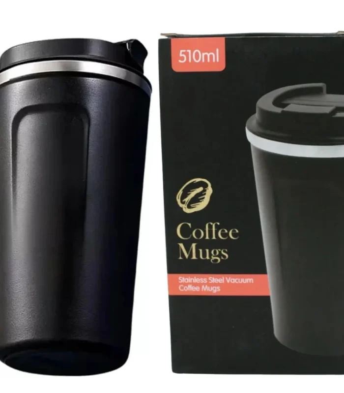 Black 510ML Stainless Steel Vacuum Insulated Thermos Flask Travel Mug with Temperature Display Smart LED Display Coffee Mug