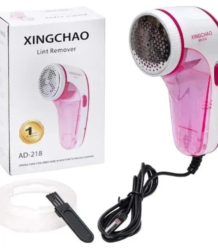 XINGCHAO Lint Remover AD-218 Pink White Portable Fabric Shaver USB Rechargeable with 3 Steel Blades Compact lint and fabric remover
