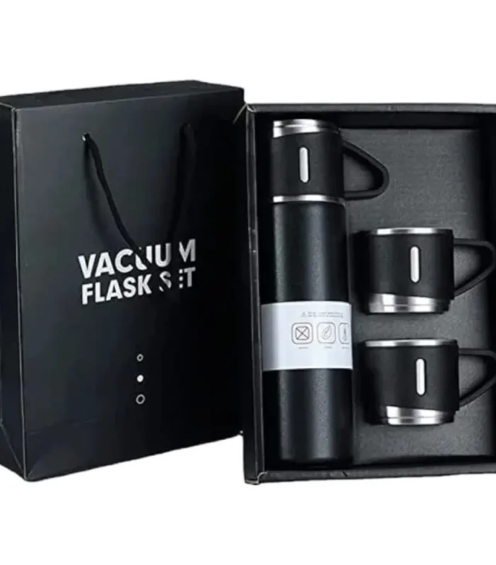 3 Cup 500ML Double-Layer Stainless Steel Vacuum Flask Set | Hot & Cold | Travel Thermos