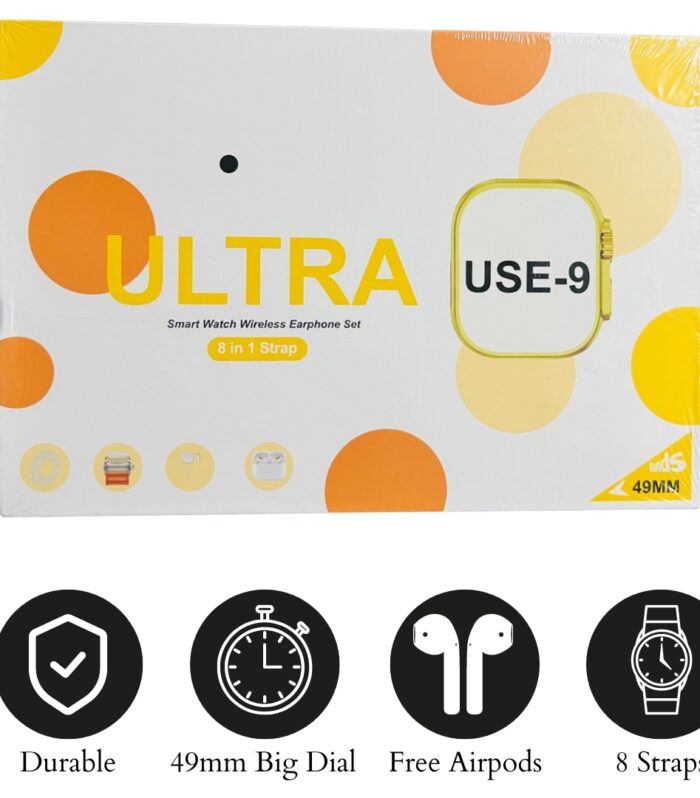 Smart Watch Ultra U.S.E | 9 8 in 1 Strap with Free Airpods