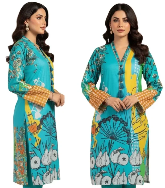 Swiss Lawn 1-Piece Shirt for Women | Trending All-Over Print | Unstitched