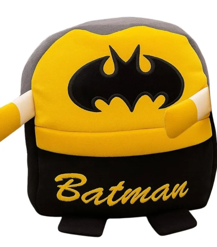 Cute Plush Batman Character Backpack | Stuffed School Bag & Gift for Kids