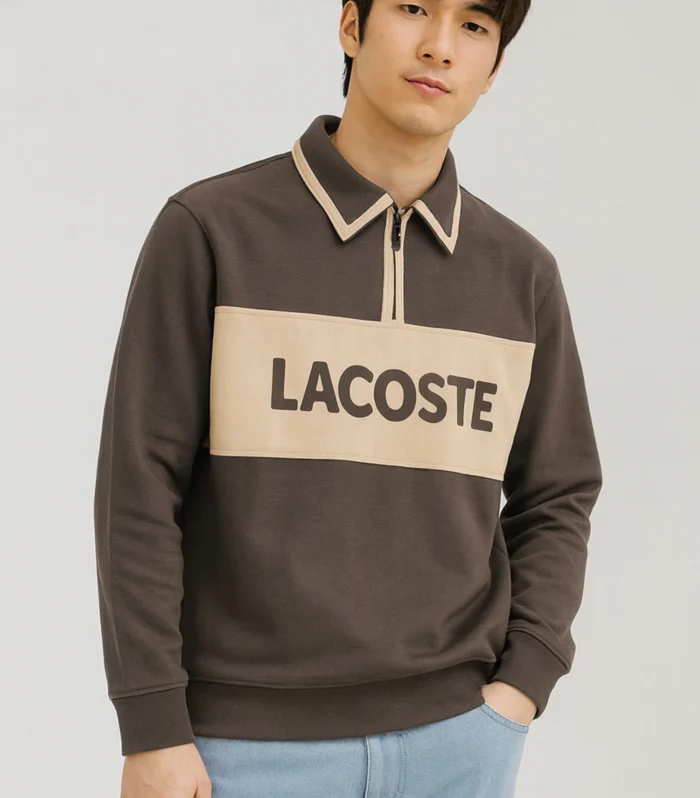 Lcste Color-Block Panel Imported Men's Sweatshirt